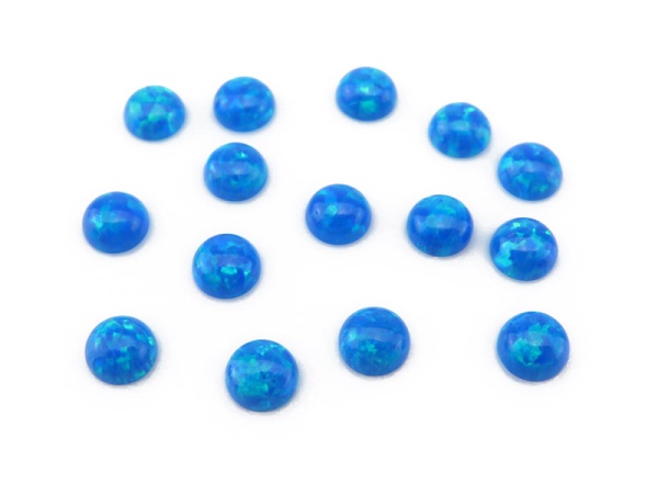 Laboratory-Grown Blue Opal Round Cabochon ~ Various Sizes