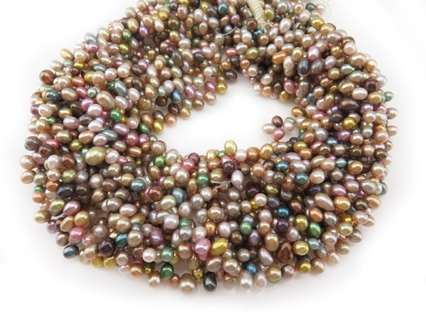 Freshwater Pearl Mixed Colour Side Drilled Drop Beads 5.5-7mm ~ 16'' Strand