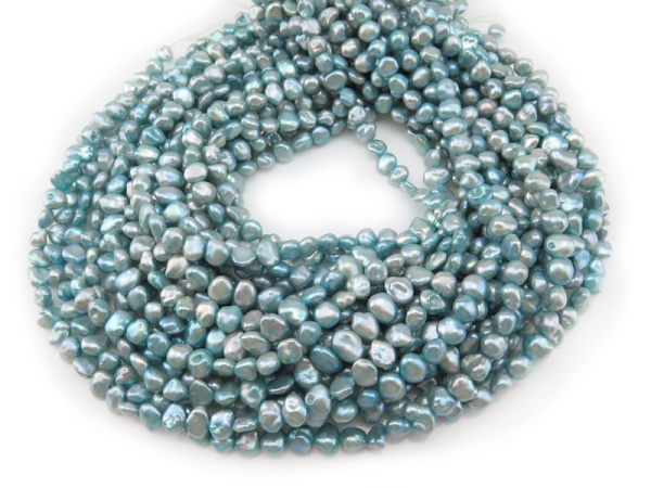 Freshwater Pearl Sky Blue Keishi Beads 6-6.75mm ~ 16'' Strand