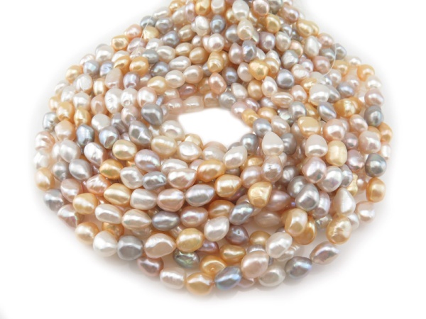 Freshwater Pearl Mixed Colour Long Nugget Beads 10.5-11.5mm ~ 16'' Strand