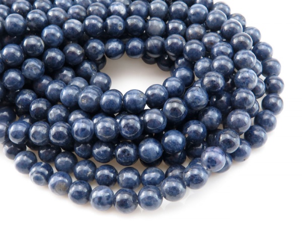 Blue Sapphire Smooth Round Beads 6mm ~ 16'' Strand