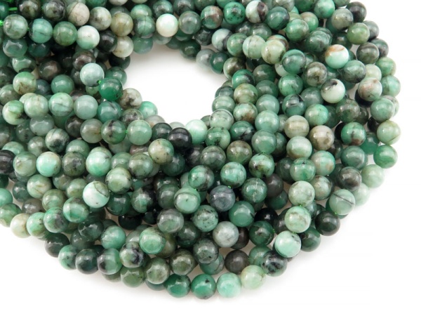 Emerald Smooth Round Beads ~ Various Sizes ~ 15.5'' Strand