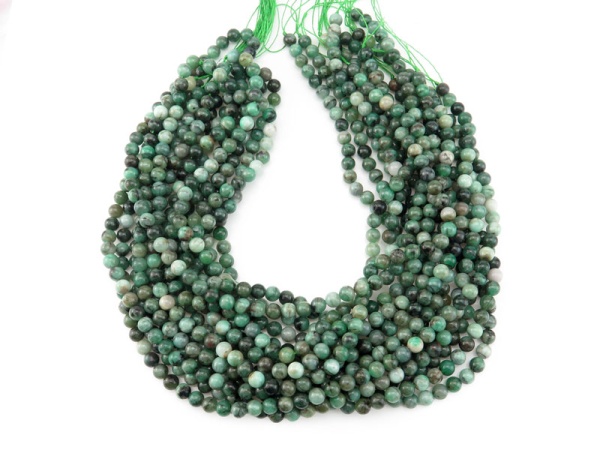 Emerald Smooth Round Beads ~ Various Sizes ~ 15.5'' Strand