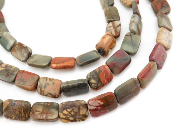 Picture Jasper Smooth Rectangle Beads 18.5mm ~ 15'' Strand