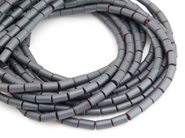 Hematite Matt Tube Beads 5mm ~ 16'' Strand