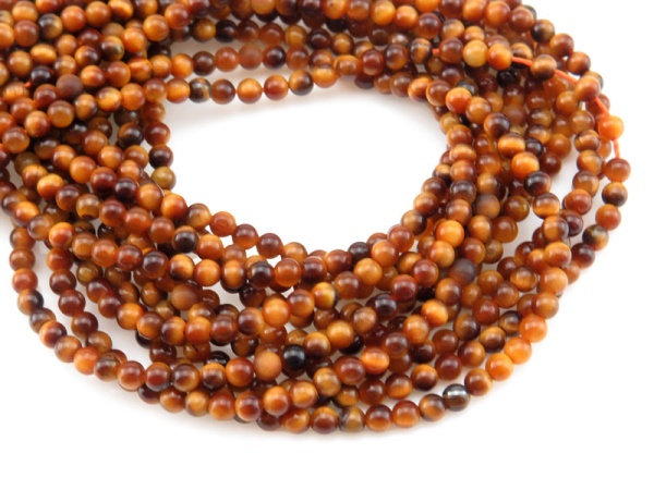 Tiger's Eye Smooth Round Beads 2.5mm ~ 15.5'' Strand