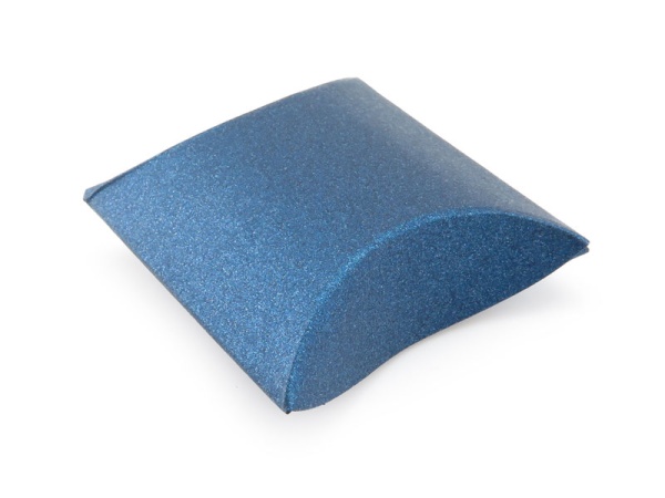 Pillow Box ~ Blue Pearlised ~ 6cm x 4cm