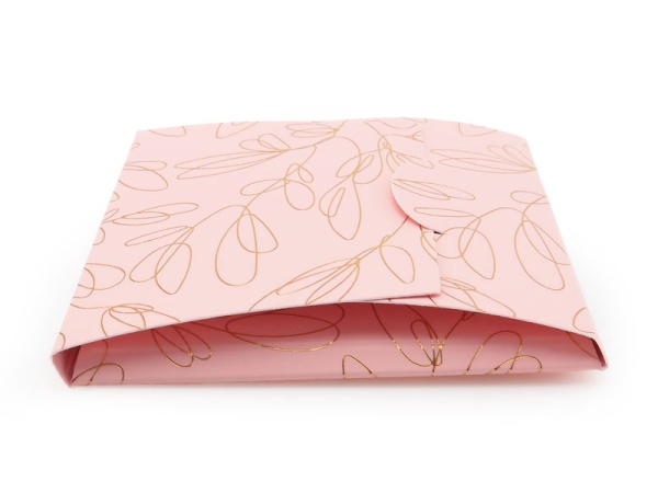 Fold Over Card Jewellery Pouch ~ Pink/Gold