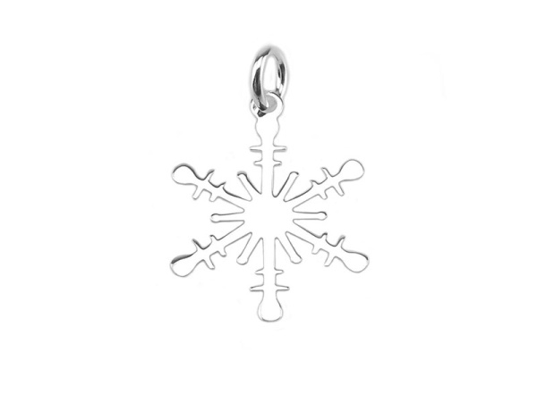 Sterling Silver Snowflake Pendant 17mm