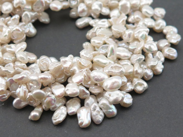 Freshwater Pearl Ivory Top Drilled Keishi Beads 7-9mm ~ 16'' Strand