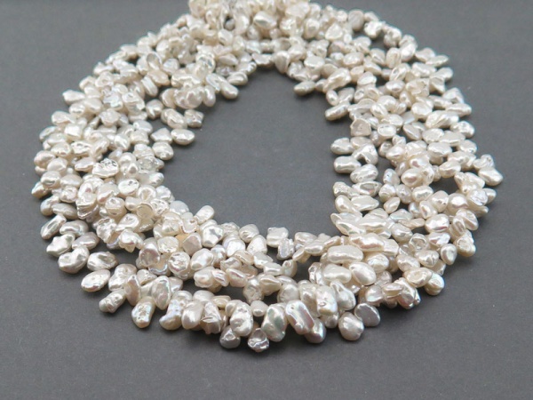 Freshwater Pearl Ivory Top Drilled Keishi Beads 7-9mm ~ 16'' Strand