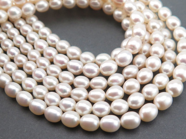 Freshwater Pearl Ivory Rice Beads 8mm ~ 15'' Strand