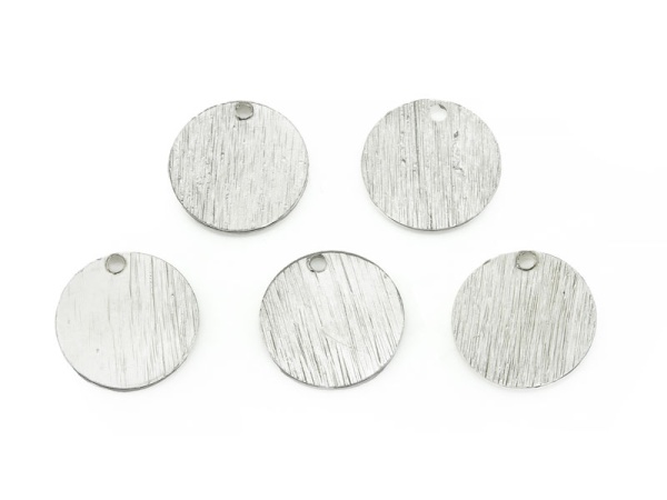 Sterling Silver Etched Round Tag/Disc 12mm