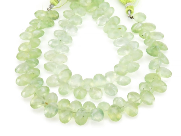 AA Prehnite Faceted Oval Cut Briolettes 9mm