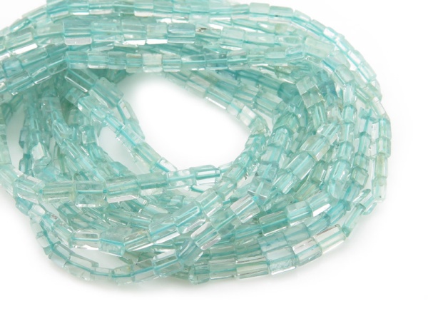 Aquamarine Smooth Rectangle Beads 3-6.25mm ~ 12.5'' Strand