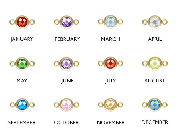 Gold Filled CZ Birthstone Connectors 4mm ~ Complete Set