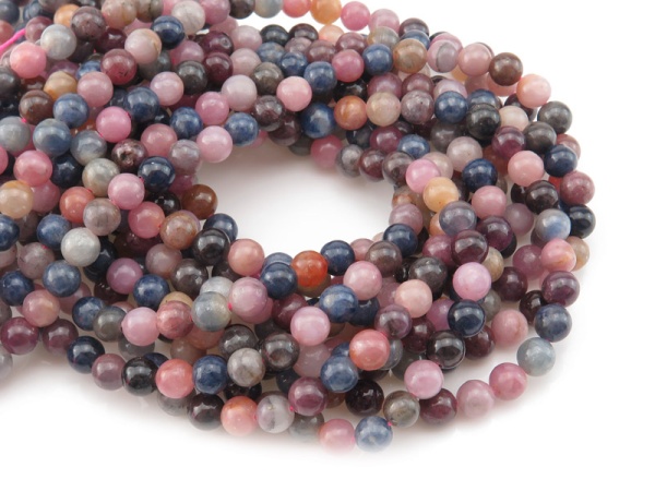 Multi Sapphire Smooth Round Beads ~ Various Sizes ~ 16'' Strand