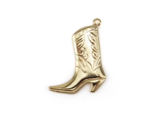 Gold Filled Cowgirl Boot Pendant 20mm