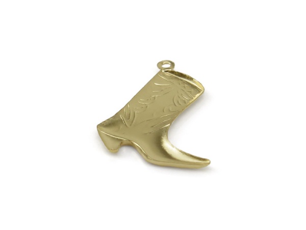 Gold Filled Cowgirl Boot Pendant 20mm