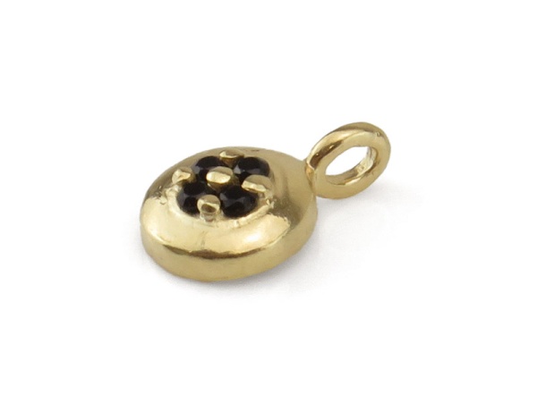 Gold Plated Silver Clover Charm 9mm