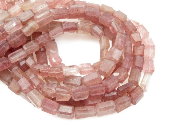 Strawberry Quartz Faceted Nugget Beads 9-11.5mm ~ 14'' Strand