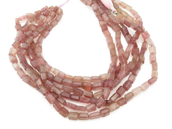 Strawberry Quartz Faceted Nugget Beads 9-11.5mm ~ 14'' Strand