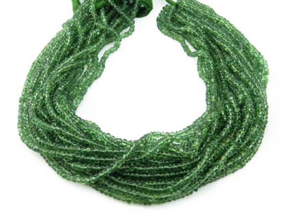 Green Apatite Smooth Rondelle Beads 3.5-4mm ~ 13'' Strand