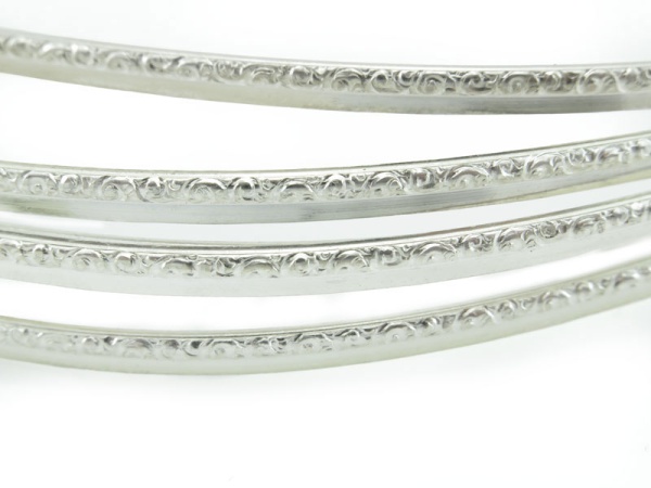 Fine Silver Ornate Bezel Strip 3.6mm ~ by the Inch