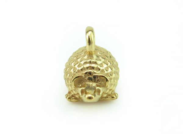 Gold Plated Silver Hedgehog Charm 8mm