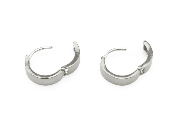 Sterling Silver Chunky Hoop Earrings 13mm ~ PAIR