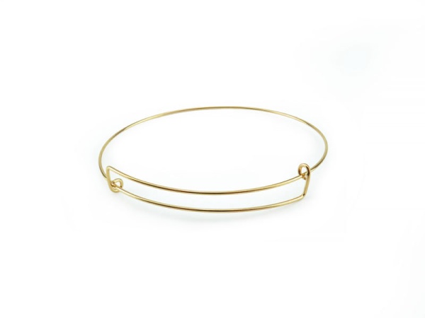 Gold Plated Silver Bangle Base for Charms