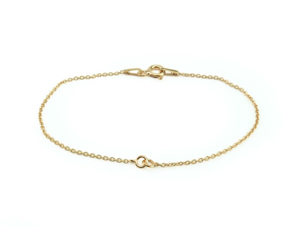 Gold Plated Silver Cable Chain Bracelet with Connector Links