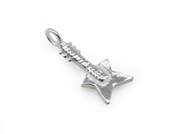 Sterling Silver Guitar Charm 11mm