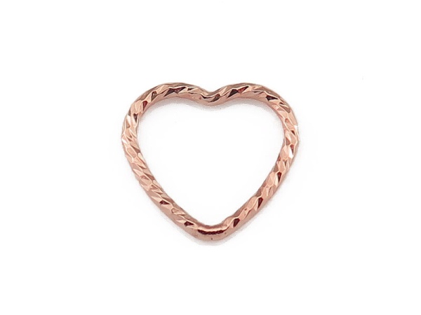 Rose Gold Filled Sparkle Heart Connector 10mm