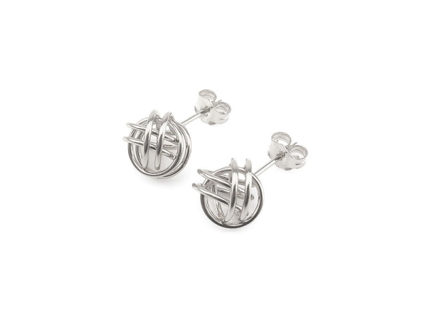 Sterling Silver Large Knot Ear Studs ~ PAIR