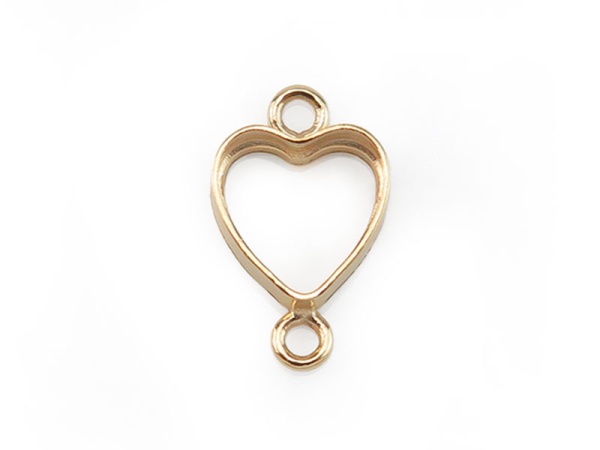 Gold Filled Heart Bezel Connector 5mm