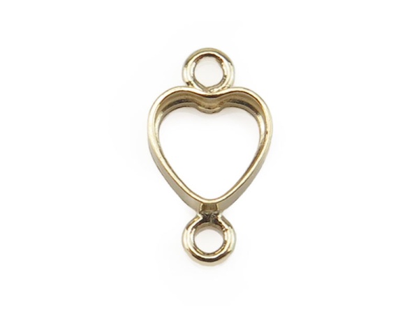 Gold Filled Heart Bezel Connector 4mm