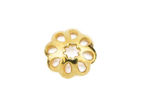 Gold Vermeil Flower Bead Cap 6mm