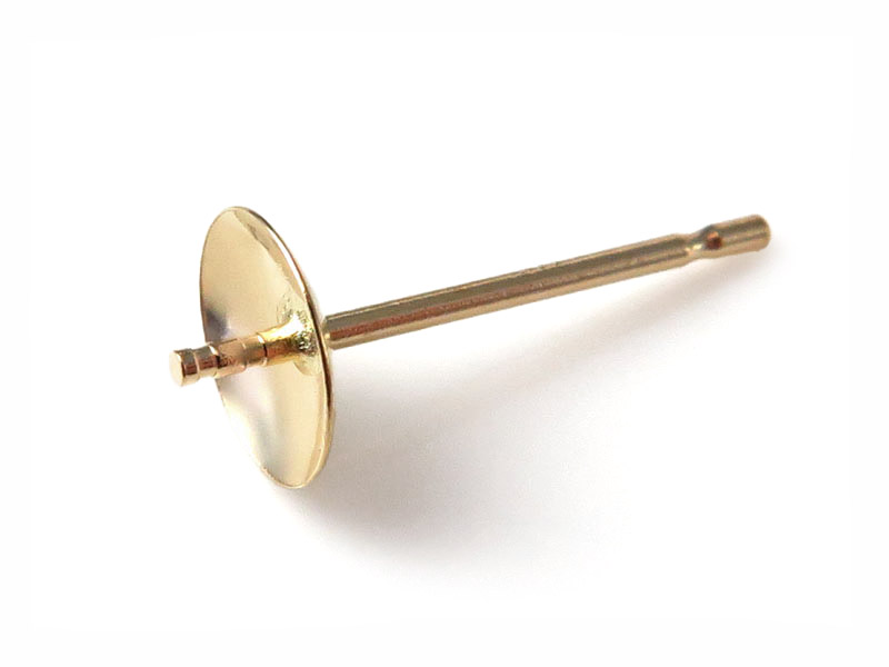 14K Gold Ear Post with Cup and Peg 5mm