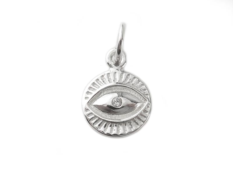 Sterling Silver Eye Charm 9mm