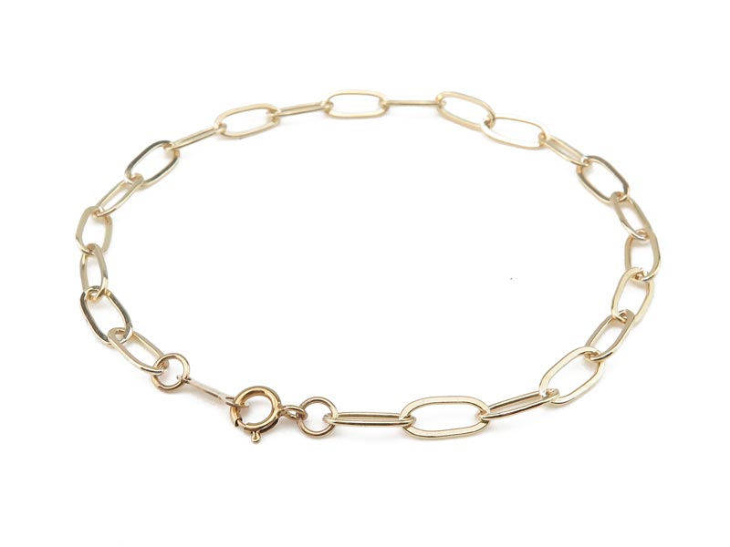 Gold Filled Drawn Cable Chain Bracelet ~ 7.25