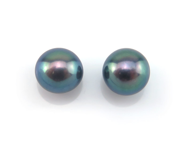 Purple Freshwater Cultured Pearls Half-Drilled Button 6-6.5mm
