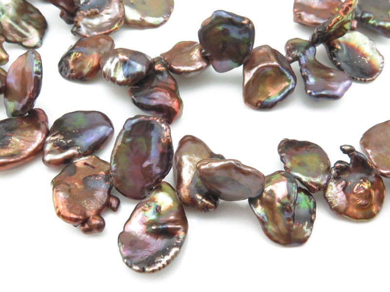 Freshwater Pearl Copper Keishi Petal Beads 15-20mm ~ 16'' Strand