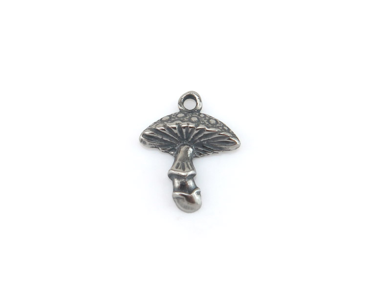 Sterling Silver Mushroom Charm 13mm