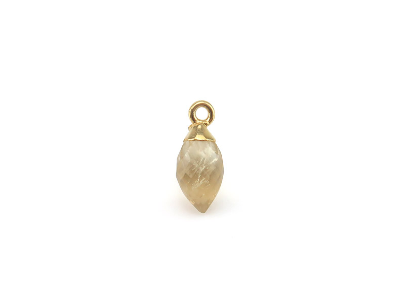 Gold Plated Silver Citrine Marquise Charm 13mm