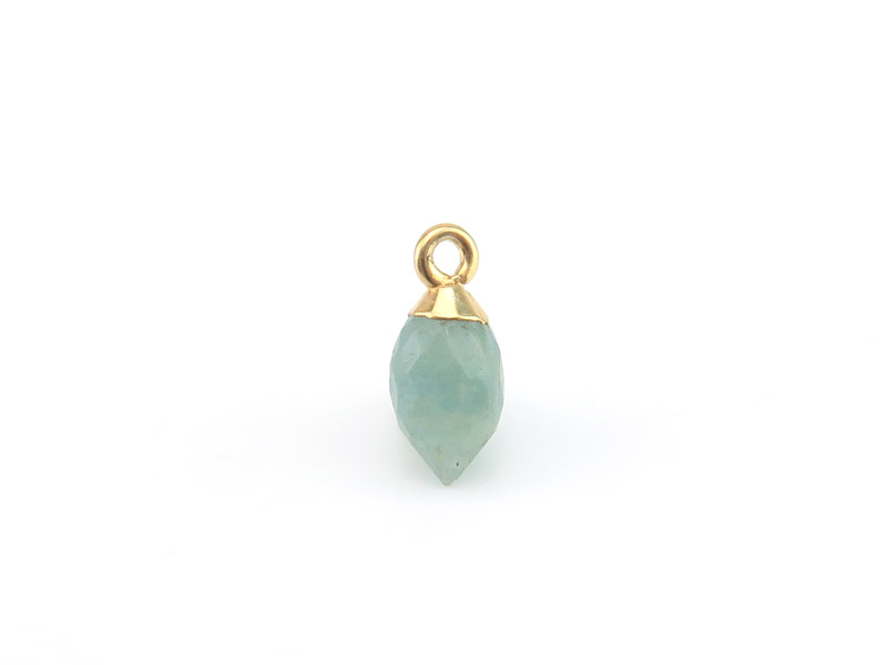 Gold Vermeil Aquamarine Marquise Charm 13mm