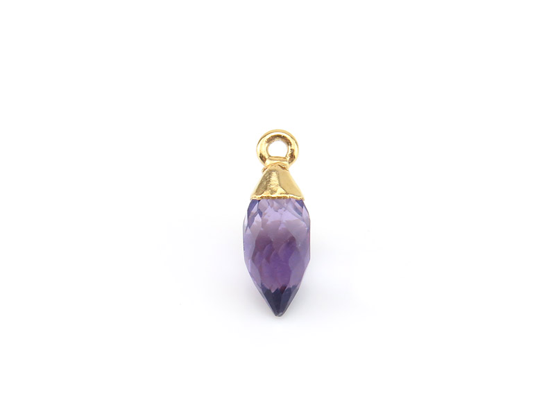 Gold Vermeil Amethyst Marquise Charm 13mm