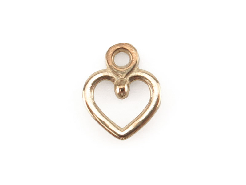 14K Gold Open Heart Charm 5.75mm