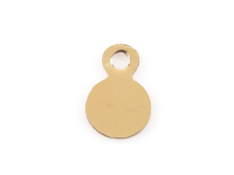 14K Gold Round Tag 6.25mm