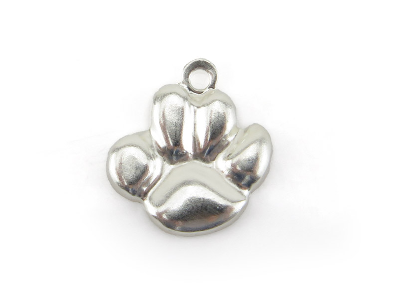 Sterling Silver Paw Print Charm 11.5mm